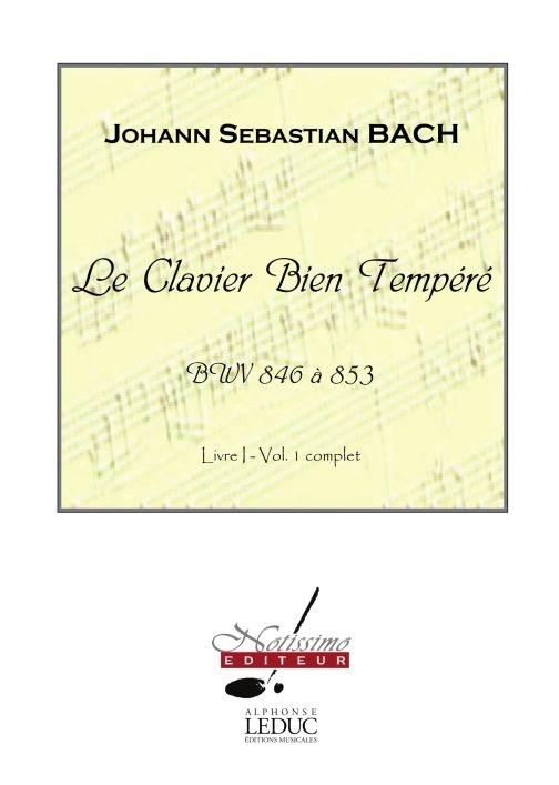 Clavier Bien Tempere - Bwv846 A 853-Livre 1-Vol. 1-Piano - na klavír