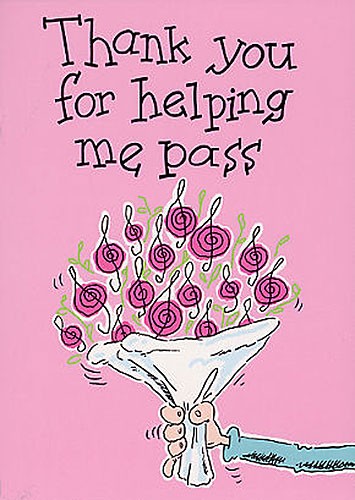 Music Gallery: Teacher Card - 'Thank You Helping Me Pass'