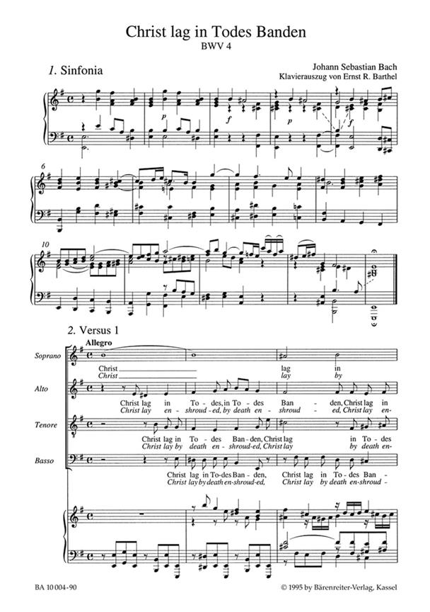 Cantata BWV 4 Christ Lag In Todes Banden - Cantata for Easter Sunday - úprava pro klavír