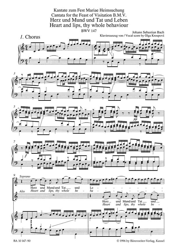 Cantata BWV 147 Herz Und Mund Und Tat Und Leben - úprava pro klavír
