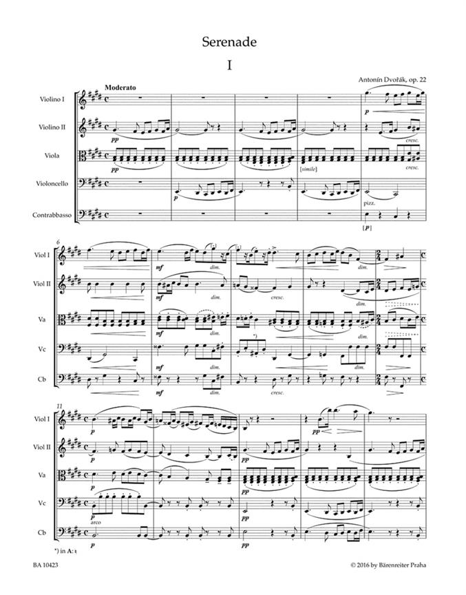 Serenade for String Orchestra E major op. 22 - pro smyčcový orchetr