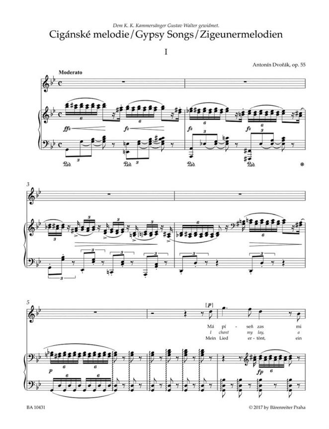 Gypsy Songs Op.55 (High Voice & Piano) - Op. 55