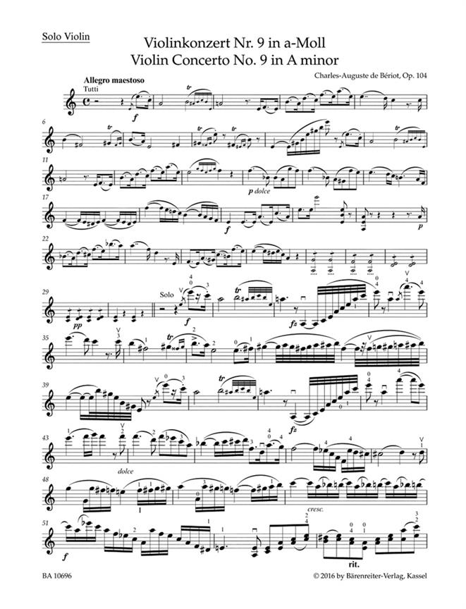 Violin Concerto No. 9 in A minor op. 104 - Arranged for Violin and Piano noty pro housle a klavír