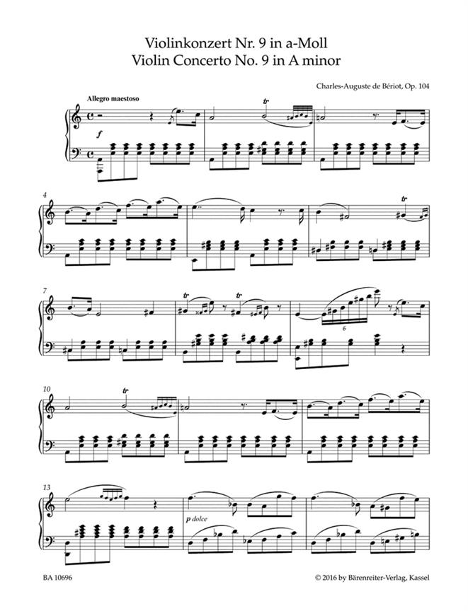 Violin Concerto No. 9 in A minor op. 104 - Arranged for Violin and Piano noty pro housle a klavír