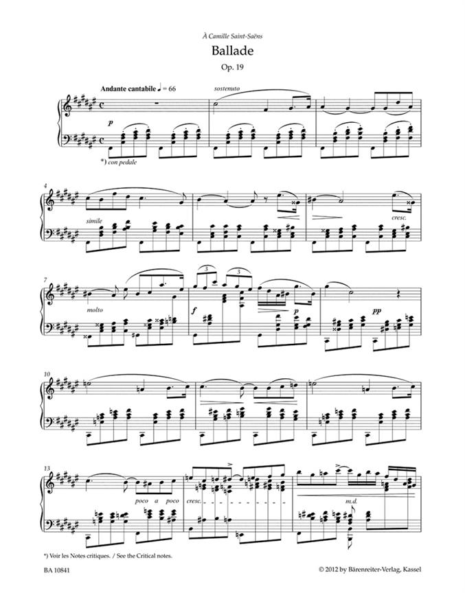 Ballade Op.19 - pro klavír
