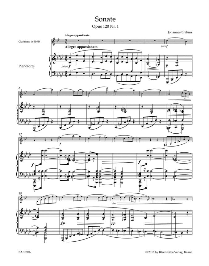 Sonatas for Clarinet and Piano op. 120 - klarinet a klavír
