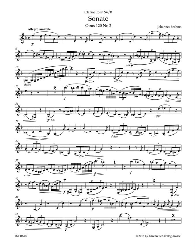 Sonatas for Clarinet and Piano op. 120 - klarinet a klavír