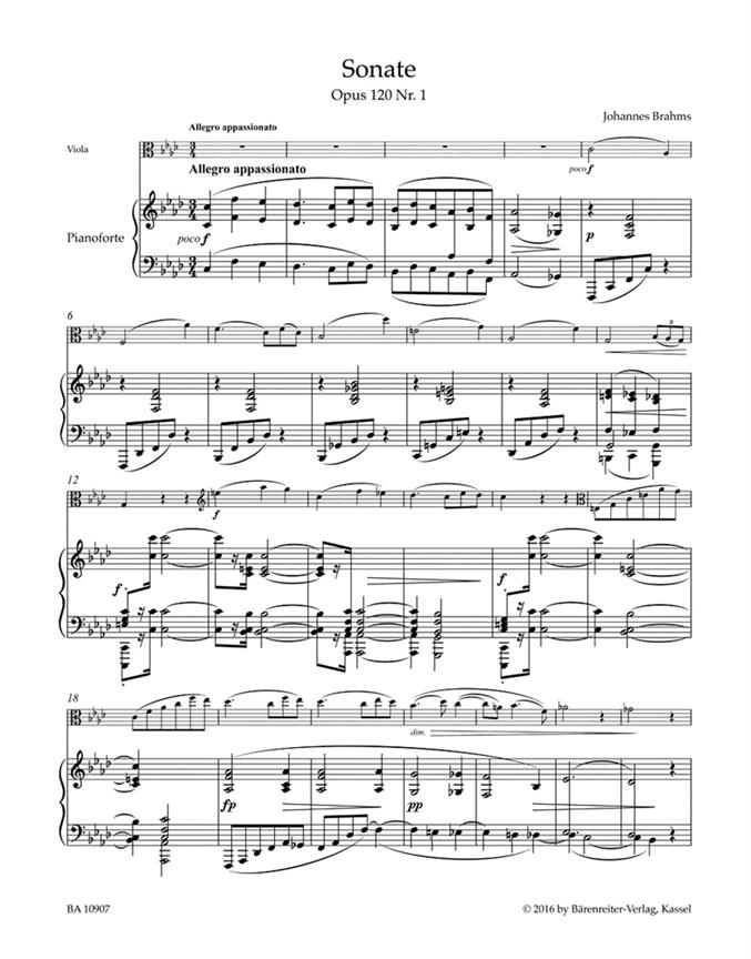 Sonatas In F Minor And E-Flat For Viola - for Viola and Piano - viola a klavír