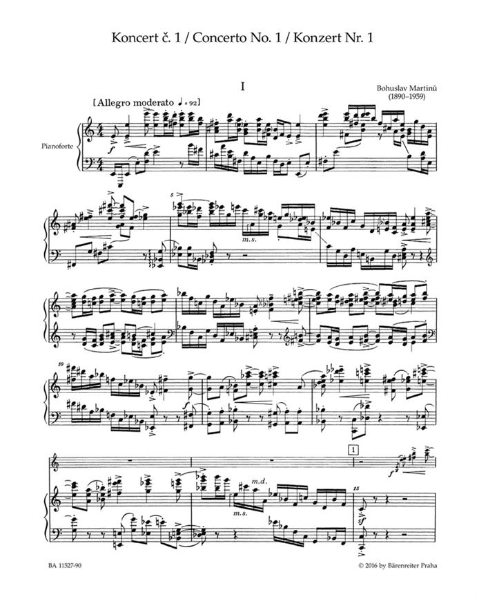 Concerto for Violin and Orchestra no. 1 H 226 - housle a klavír