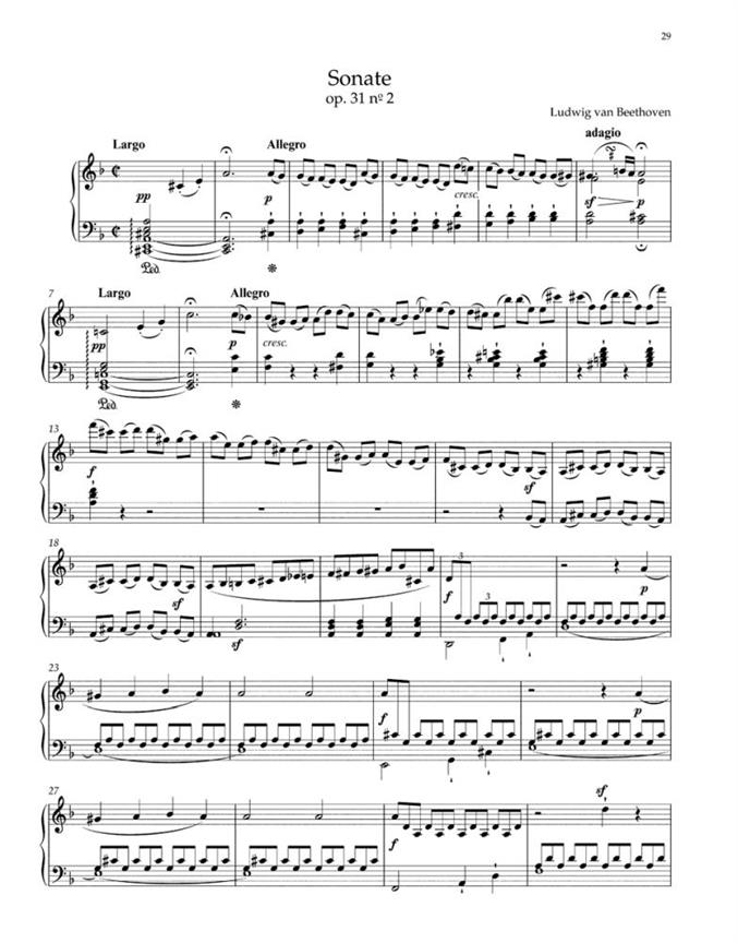 Piano Sonatas In G, D Minor, and E Flat Op.31 - for Pianoforte in G major, D minor, E-flat major - pro klavír