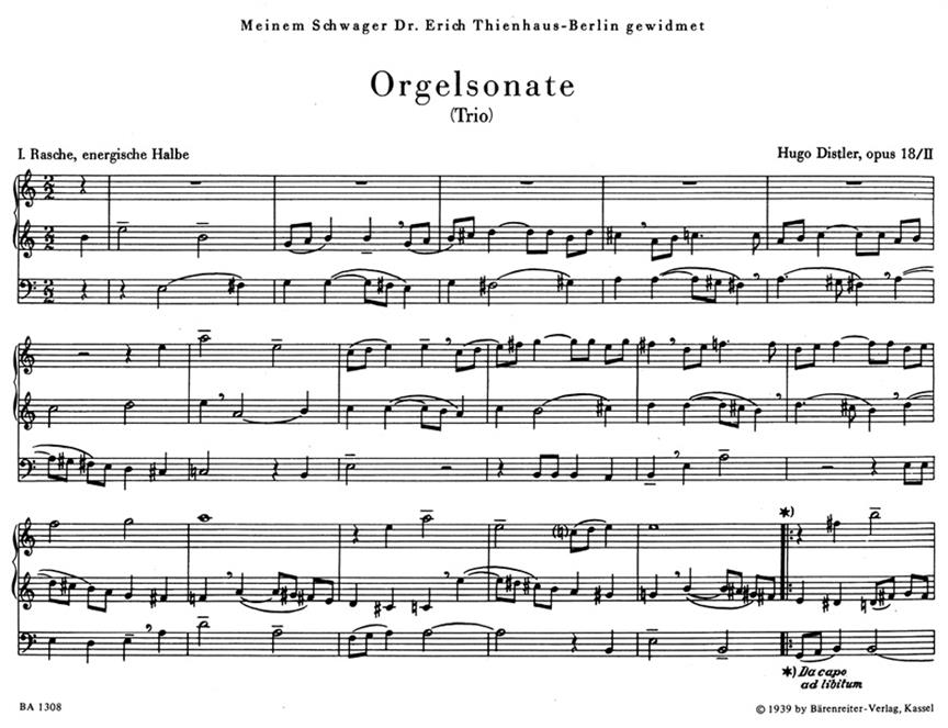 Organ Sonata (Trio) - noty pro varhany