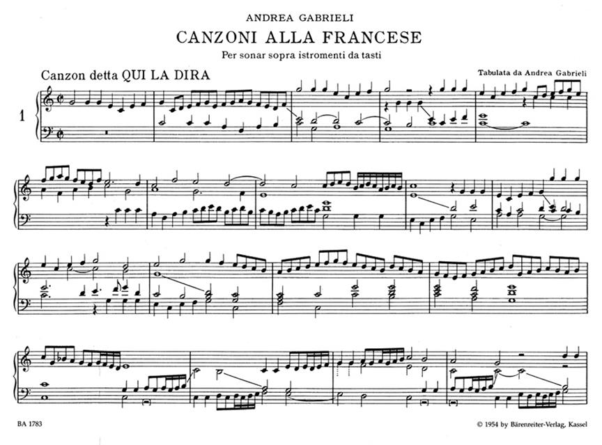 Canzoni alla francese for Organ or Harpsichord - for Organ or Harpsichord - noty pro varhany