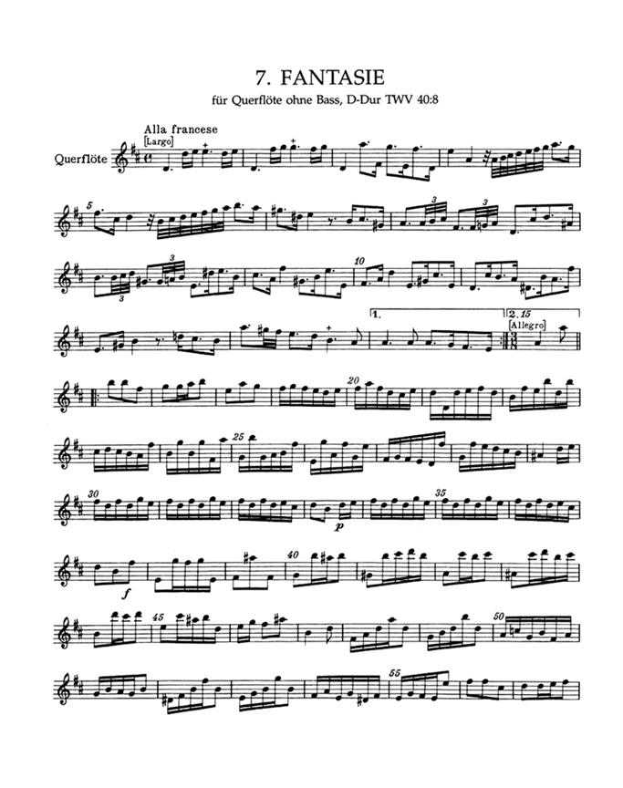Twelve Fantasias For Flute Without Bass - Twelve Fantasias for Flute without Bass TWV 40:1-12