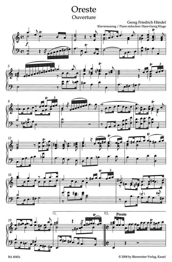 Oreste HWV A11 - opera