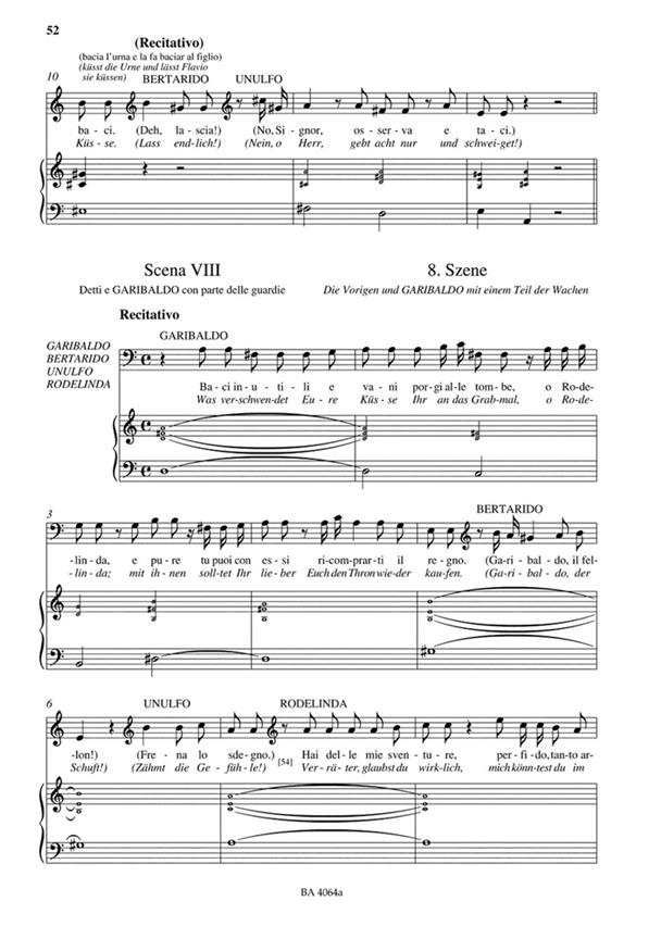 Rodelinda, Regina de' Longobardi HWV 19 - arie a klavír