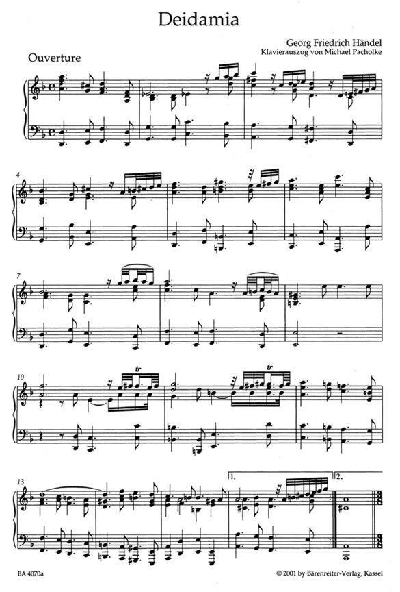 Deidamia Hwv 42 - arie a klavír
