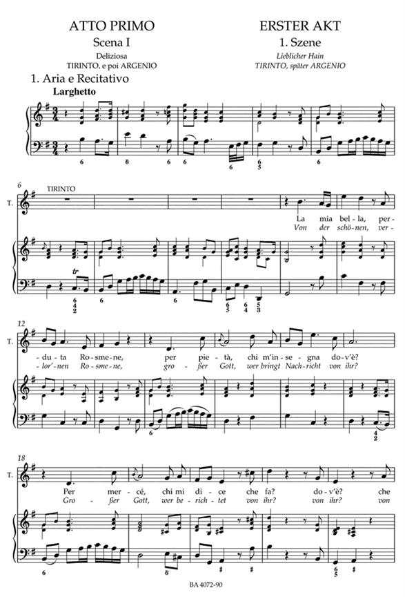 Imeneo Hwv 41 Vocal Score - arie a klavír