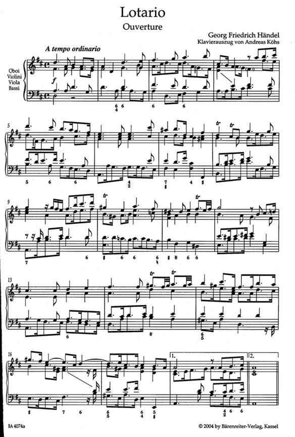 Lotario HWV 26 - Opera in three acts - opera