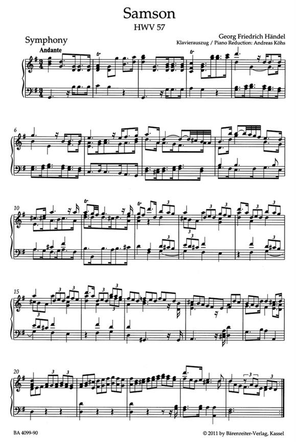 Samson HWV 57 - arie a klavír