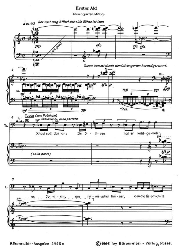 Kaiser Jovian - Opera in four acts mit einer Tanzrolle - opera