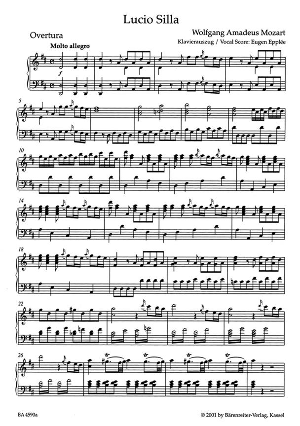 Lucio Silla K.135 - arie a klavír