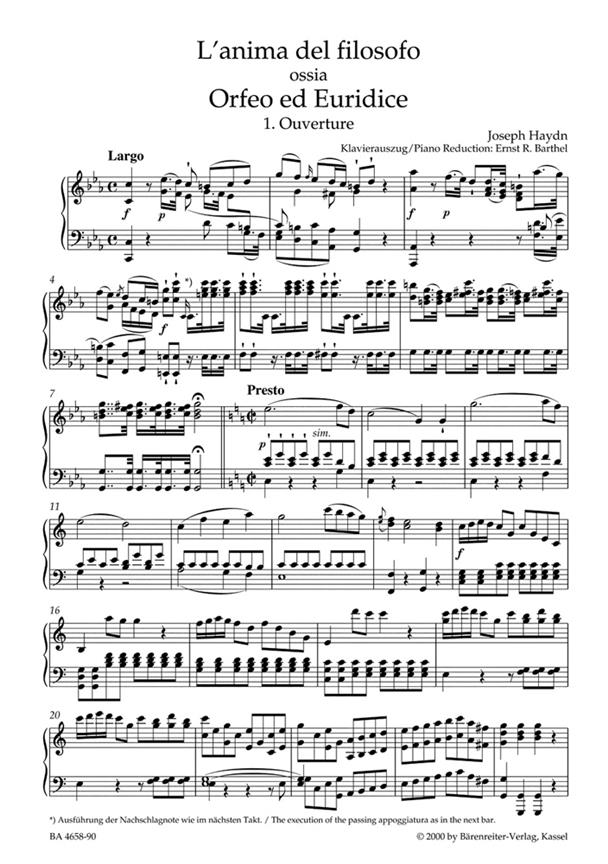 Lanima del filosofo ossia Orfeo ed Euridice - Dramma per musica - opera