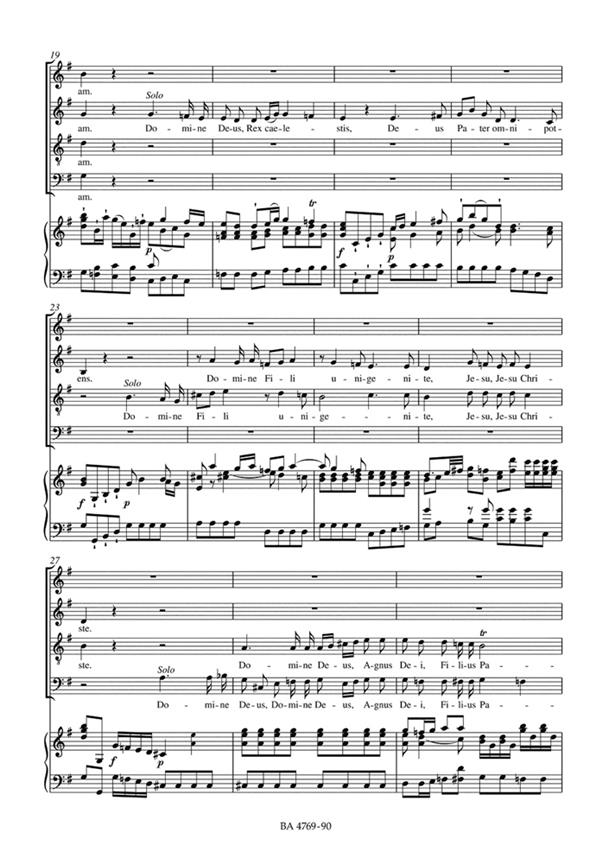 Missa Brevis In G Major K.49 - arie a klavír