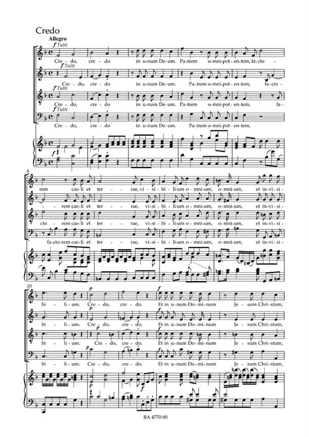 Missa brevis in F major K.192 - arie a klavír
