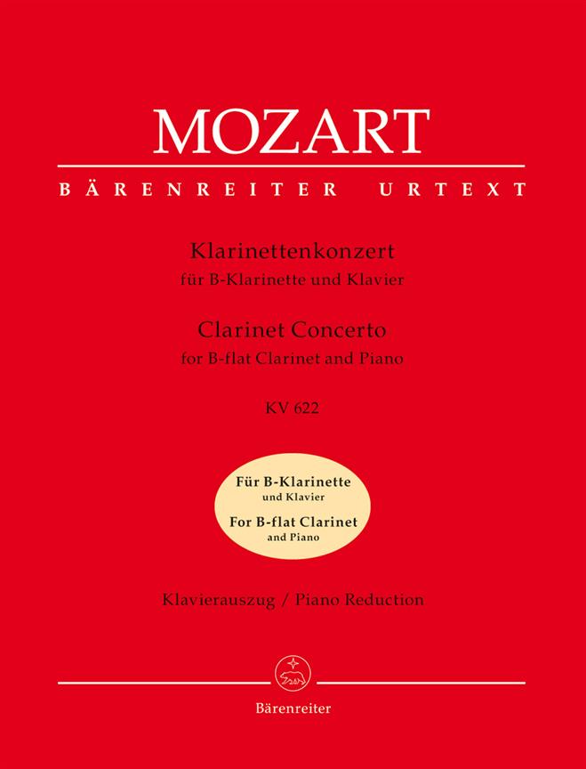 Clarinet Concerto In A K.622 - Transposed version into B-flat major for Bb Clarinet & Piano - klarinet a klavír