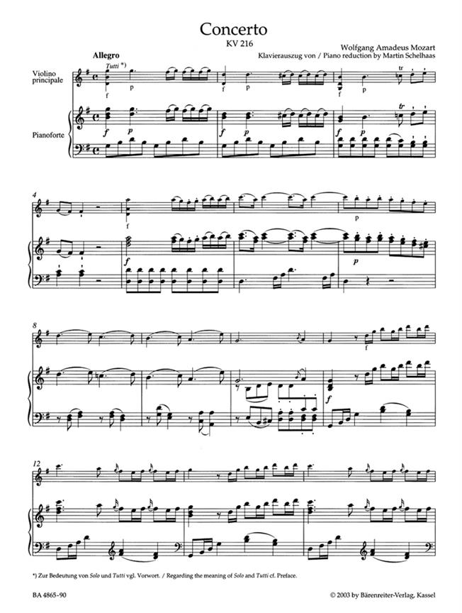 Violin Concerto No.3 In G K.216 - pro housle