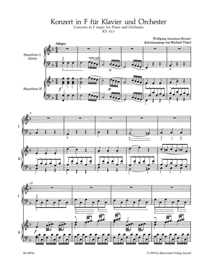 Piano Concerto No. 11 in F major K. 413 - pro dva klavíry