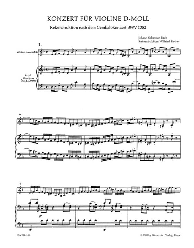 Violin Concerto In D Minor - housle a klavír