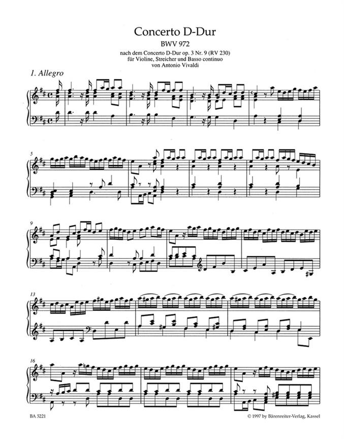 Keyboard Arrangements of Works by Other Composers - Six Concertos after Vivaldi and Others - pro klavír