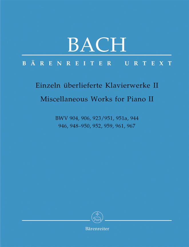 Klavierwerke 2 BWV 904 906 923 - pro klavír
