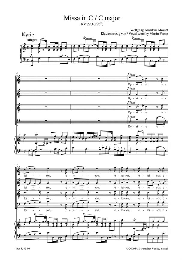 Missa in C major - klasický zpěv a klavír