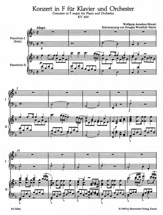 Concert 19 F KV459 - pro dva klavíry