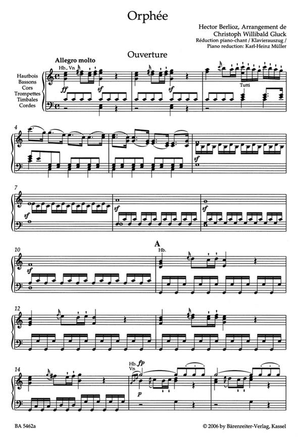 Orphee arrangement of Gluck's Orfeo and Euridice - klasický zpěv a klavír