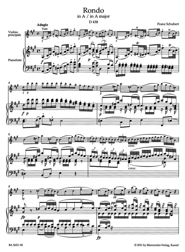 Rondo For Violin And Strings In A D.438 - housle a klavír