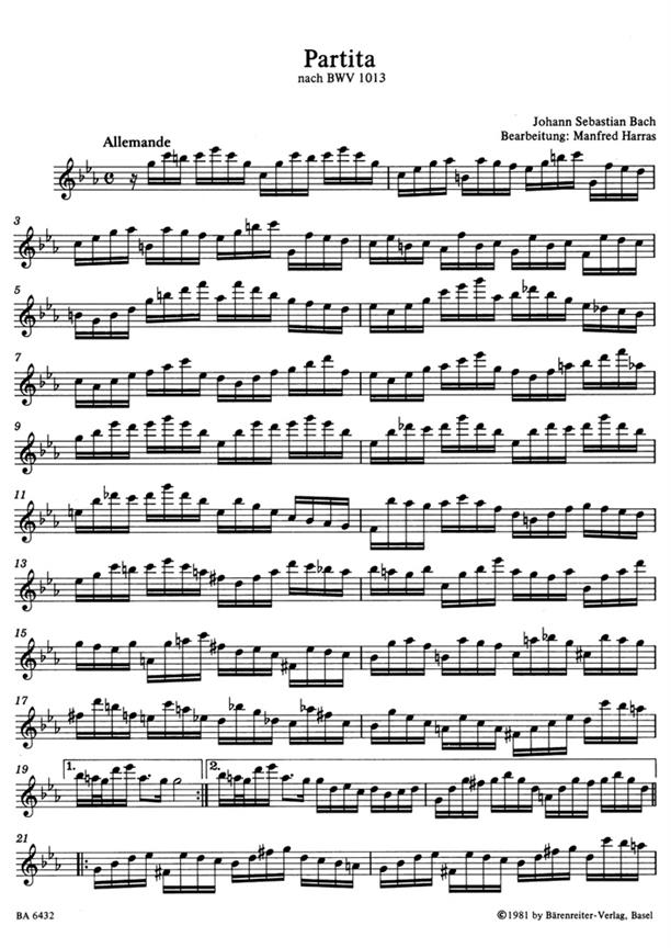 Partita For Solo Treble Recorder In C minor - na zobcovou flétnu