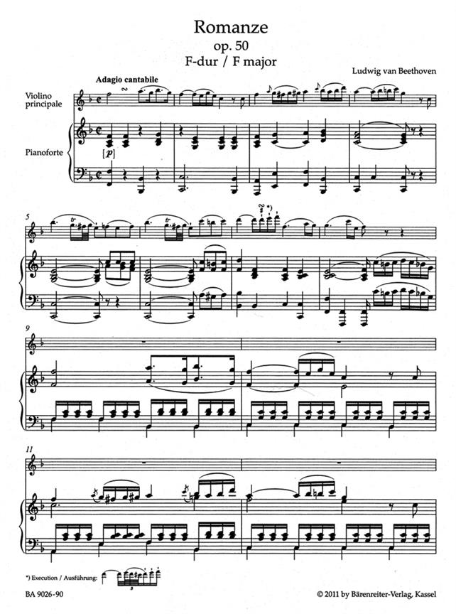Romances In F And G For Violin And Orchestra - housle a klavír