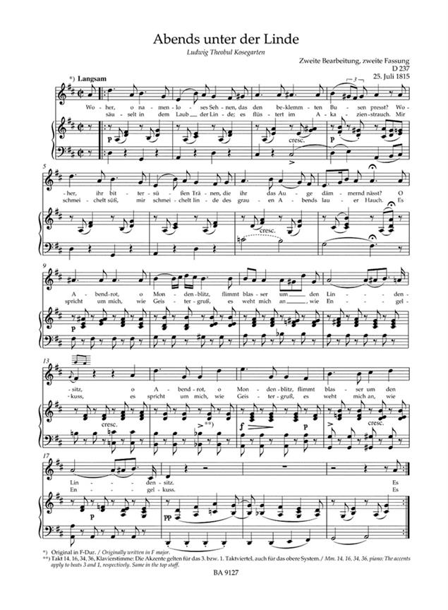 Lieder Volume 7 - Medium Voice D182 - D 260 - Mittlere Stimme / Medium Voice - zpěv a klavír