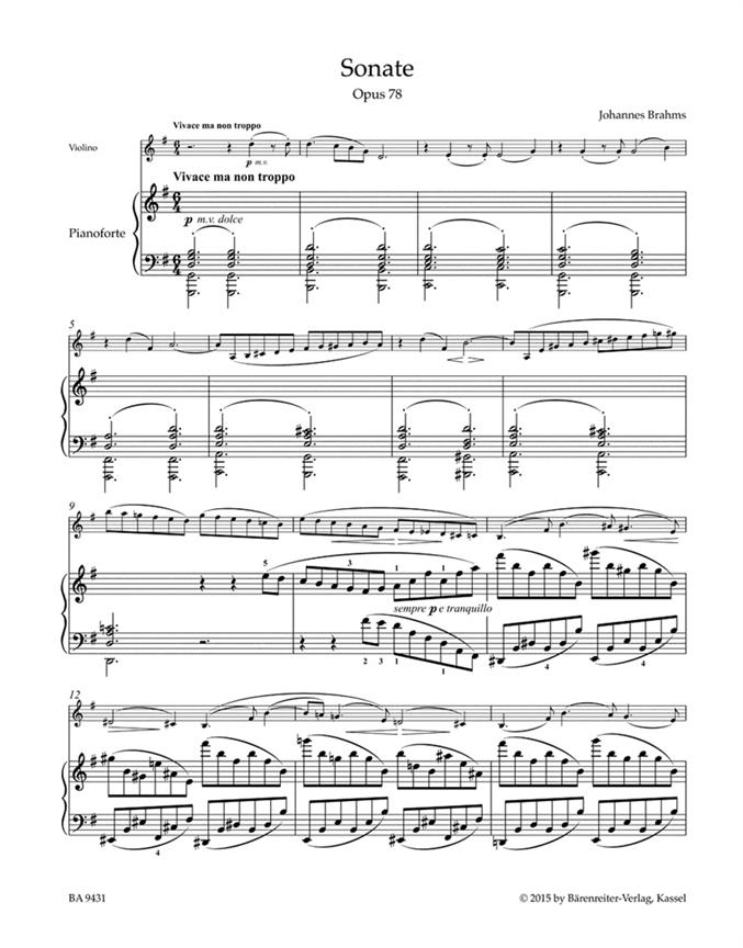 Sonata in G major for Violin and Piano op. 78 noty pro housle a klavír