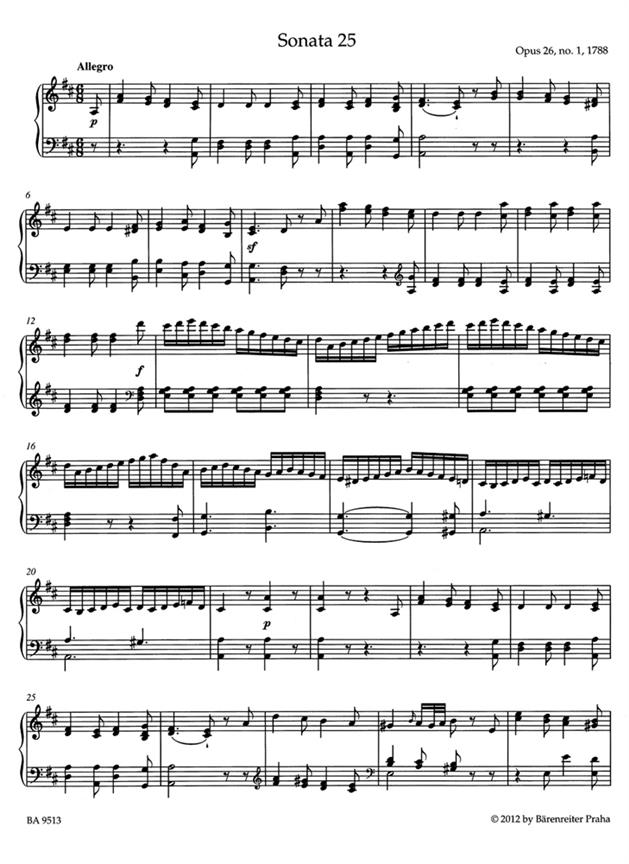 Samtliche Sonaten fur Clavier III - Sonatas 25-37 - na klavír