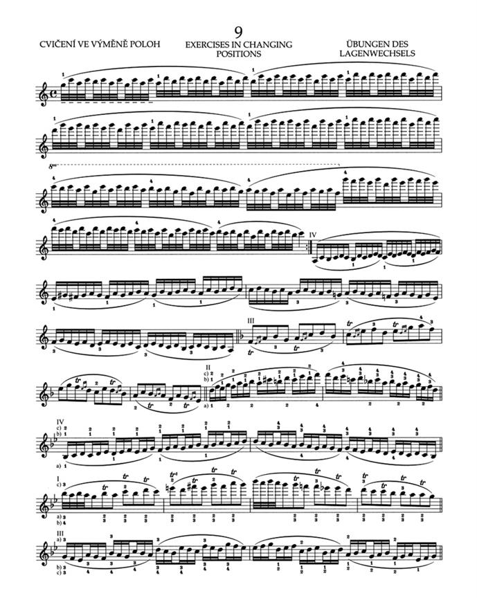 Škola houslové techniky op. 1, sešit 3 - Výměny poloh