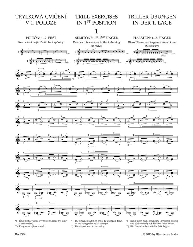 Průprava ke cvičení trylků pro housle op. 7, sešit 1 - Otakar Ševčík