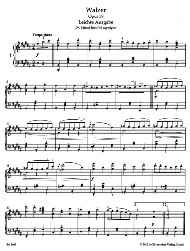 Waltzes Op.39 - na klavír