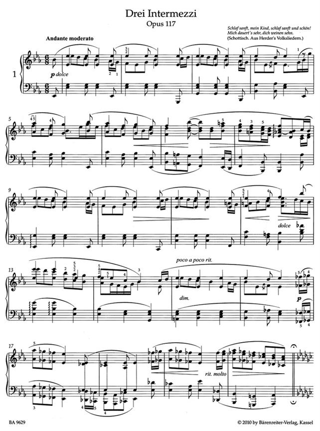 Three Intermezzi Op.117 - na klavír