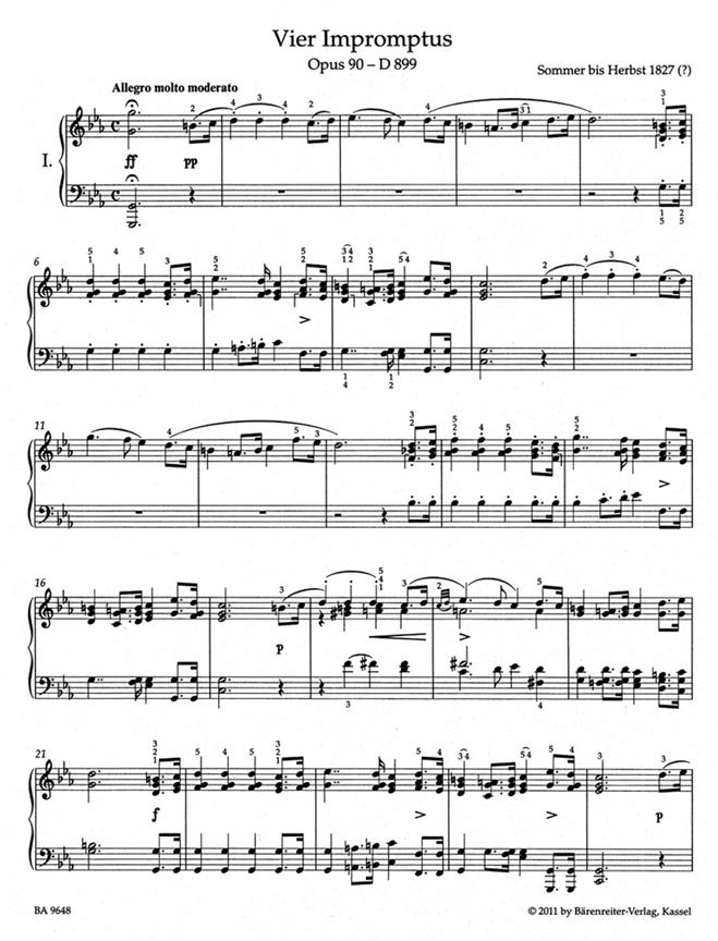Impromptus Op.90 D 899, Op. Post. 142 D 935 - na klavír