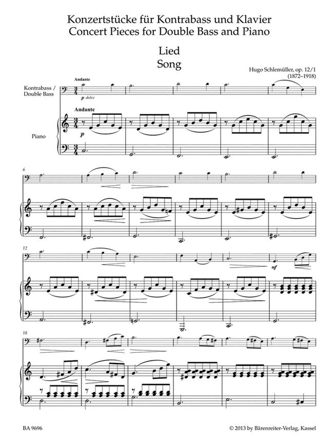 Double Bass Coll. Konzertst. f. Kontrabass/Klavier - Concert Pieces for Double Bass and Piano