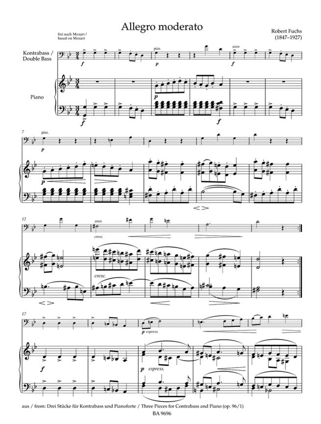 Double Bass Coll. Konzertst. f. Kontrabass/Klavier - Concert Pieces for Double Bass and Piano